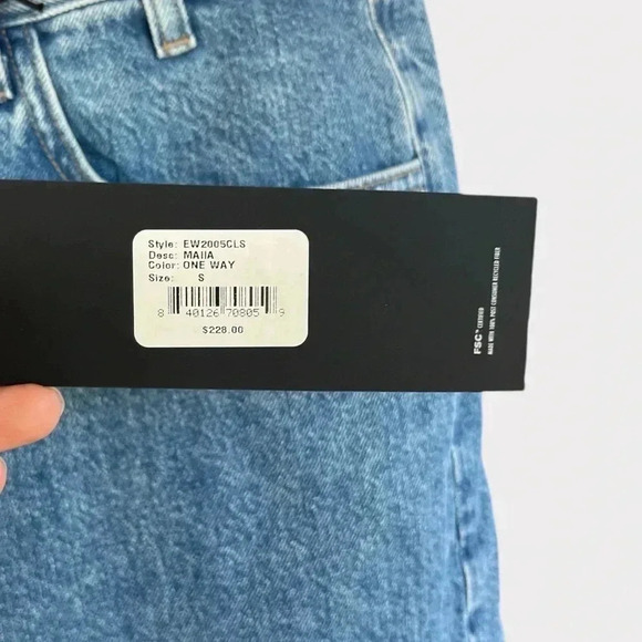 Edwin Women's Small Mom Maiia Wide Leg Trouser Adjustable Waist Jeans Denim - Picture 5 of 8